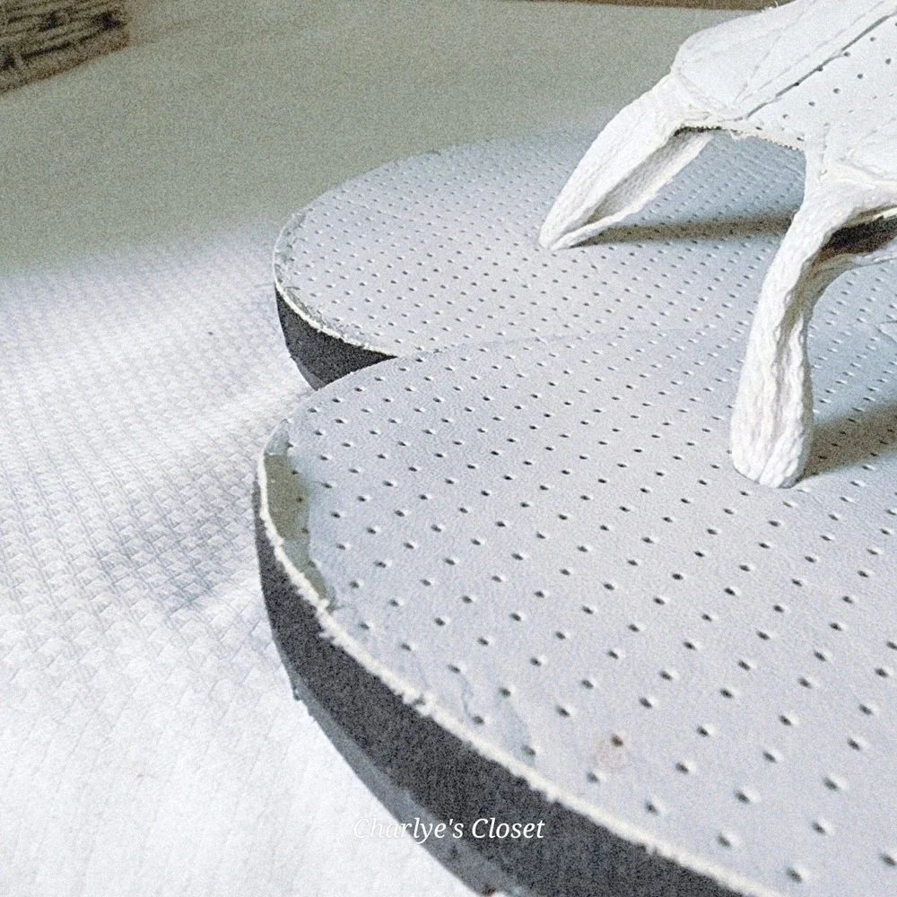 Geoffrey Beene Flip Flop Sandals Mens XL 12-13 White Vegan‎ Beach Casual Lounge